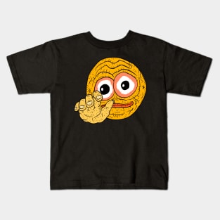 cursed emoji, hand emoticon meme drawing. Kids T-Shirt